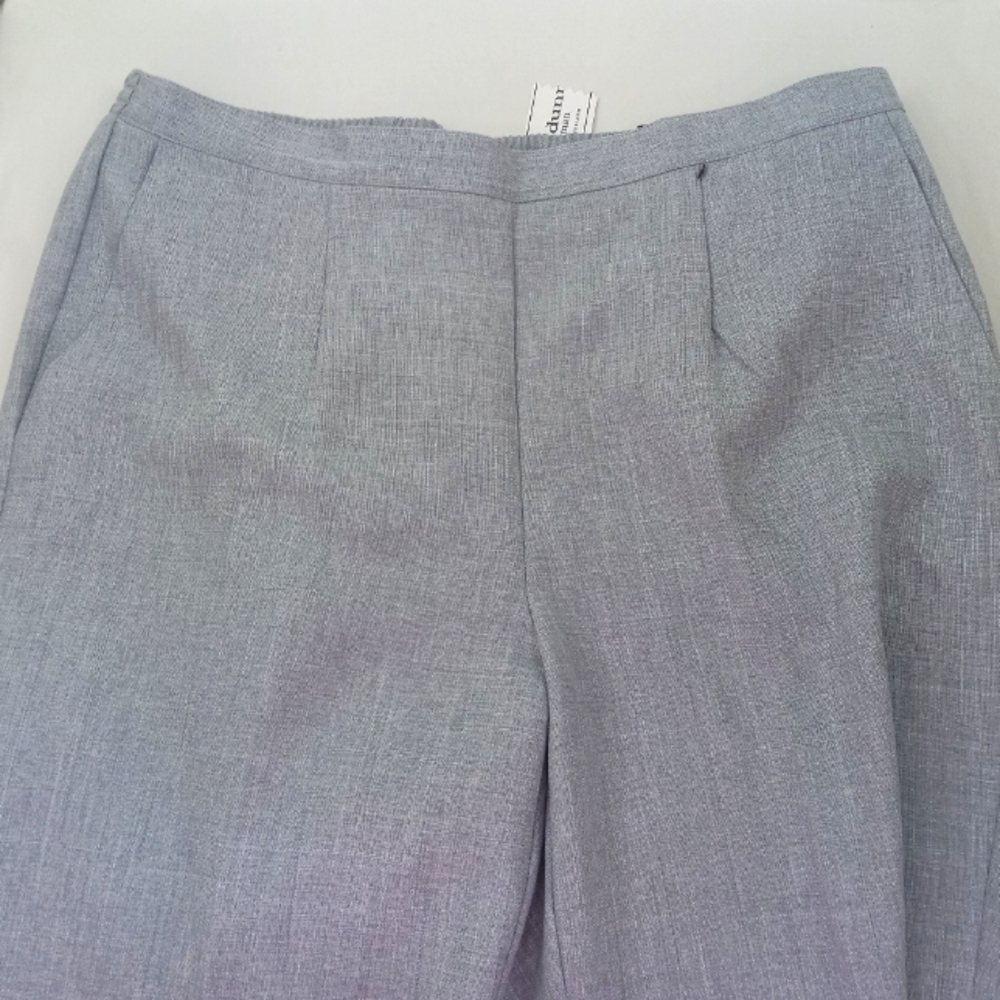 New Alfred Dunner Women's Petite Gray Twill Dress Pants 16